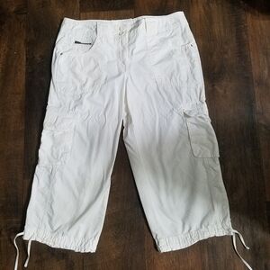Ann taylor loft Marisa white ankle cargo pants